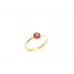 Yellow Gold Ring 18 Kt Natural Red Round Ruby Gemstone, India Ring Size 11